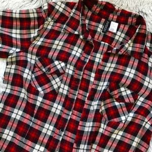 H and m size four plaid shirt